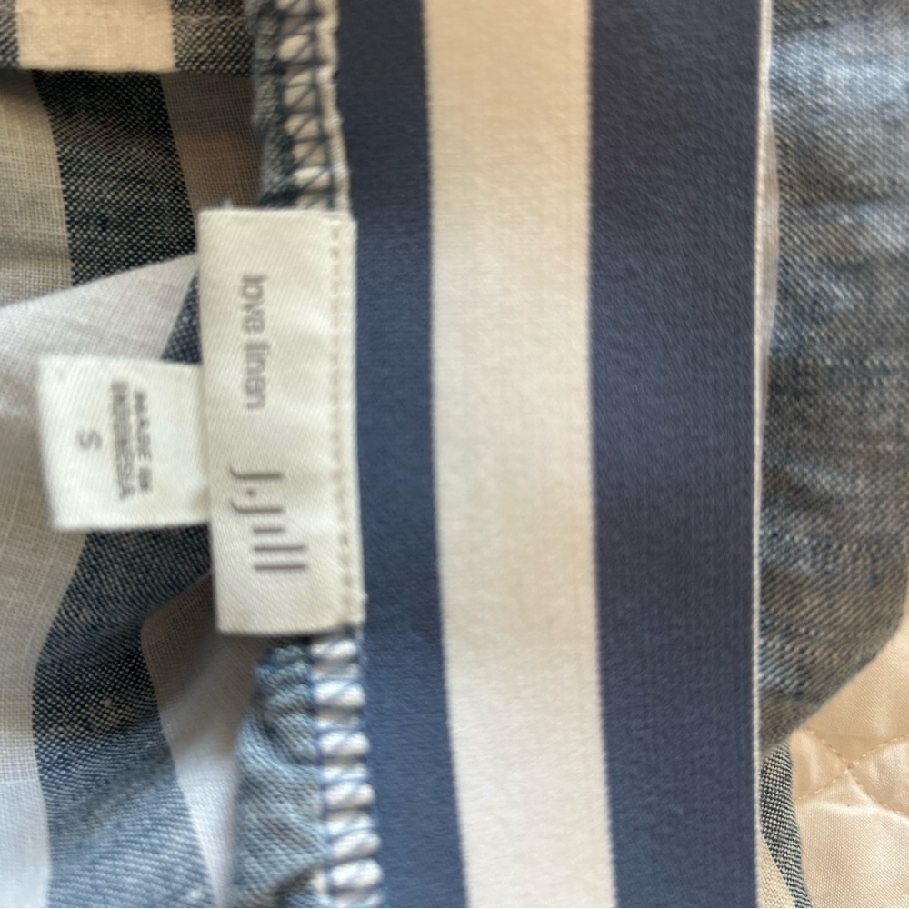 J Jill Linen Seaside White/Blue Striped Maxi A Line Skirt Size - Picture 3 of 8